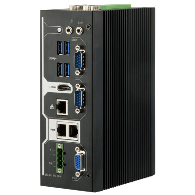 ARBOR ARES-5310 Fanless DIN-Rail Embedded System with Intel Atom x7-E3950 or Celeron N3350, 4 USB, 4 COM, HDMI/VGA
